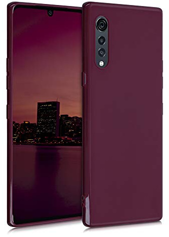 kwmobile Hülle kompatibel mit LG Velvet Hülle - weiches TPU Silikon Case - Cover geeignet für kabelloses Laden - Bordeaux Violett