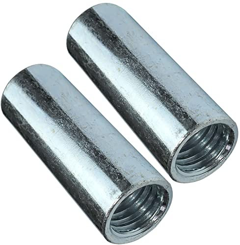 AERZETIX - C49636 - Lot de 2 écrous manchons de jonction M12x40x15mm filetés - manchon de raccordement rond cylindrique prolongateur - en acier zingué