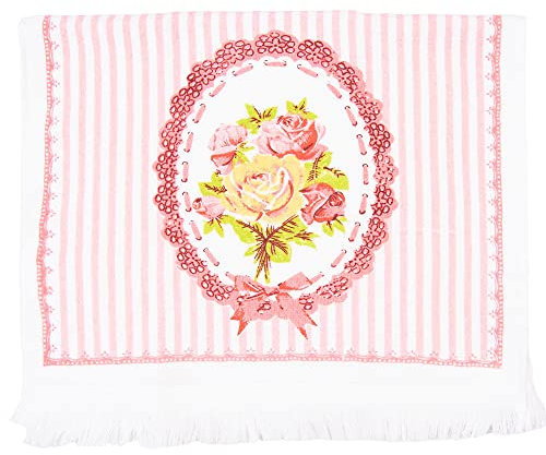 Clayre & Eef CT020 Gästentuch Weiß, Rosa 40x66 cm