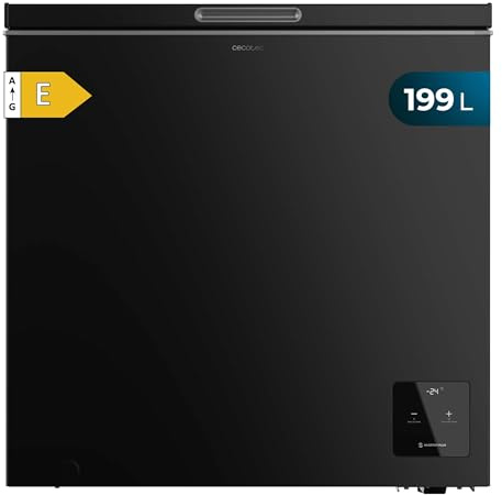 Cecotec Congelador Horizontal De 199 L Bolero Coolmarket Chest 199 Black E. Acabado En Negro, 83,5 cm De Alto, Compresor Inverter Plus Y Modo Fast Freezing