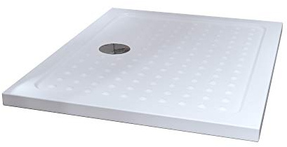 Moments of Glass Plato de ducha Acrílico Shimmer Bubble 80x100 cm, Blanco – Textura Burbujas, Antiderrapante, Antibacteriano, Resistente a agentes químicos – Incluye válvula y rejilla