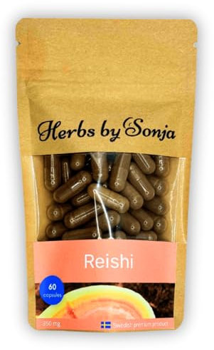 Reishi Kapseln Vegane - Reishi Extrakt Kapseln hochdosiert 350 mg * 60 - Reishi Pilz Red reishi - Mushroom