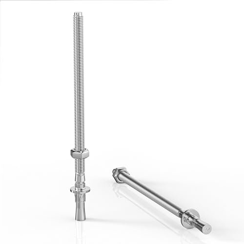 ORTAVA Lot de 5 chevilles d'ancrage M6 x 120 mm - En acier inoxydable A2 V2A - Avec rondelles et écrous - Pour machines, garde-corps