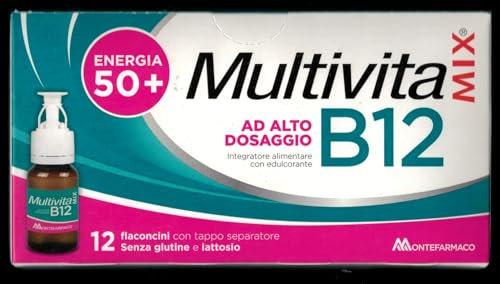 Multivitamix B12 Integratore di Vitamina B12 50+ 12 Flaconcini