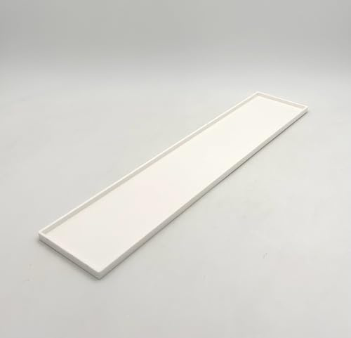 ABEL DESIGN, Vassoio per Pasticceria 50 x 10 x 1 cm, Espositore per Dolci e Finger Food, Vassoio Dolci, Poliuretano, Colore Bianco, Made in Italy