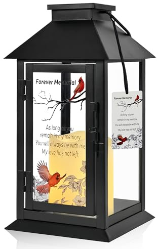 CVHOMEDECO. Farol conmemorativo para regalo de duelo, regalos de condolencias para siempre, linterna LED personalizada, color negro