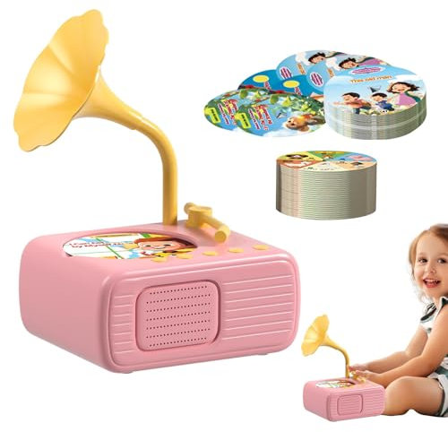 Jouets Gramophone pour tout-petits, Gramophone pour 96 cartes,Lecteur de musique jouet pour tout-petits | Lecteur d'histoires et de musique pour , jouet d'apprentissage interactif pour filles, garçons