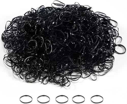 1500 Pièces Elastique Cheveux, Petit Elastique Cheveux Fille Bebe, Mini élastique Cheveux Caoutchouc Noir Enfant Femmes