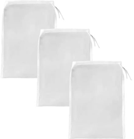 3 Pcs Muslin Cloths for Cooking,Cheese Cloths for Straining,Reusable Cheesecloth for Straining,White Nut Milk Bag,200 Mesh Strainer Bag,Straining Cloth for Homebrew Wines Soy Milk Soup Coffee Juice
