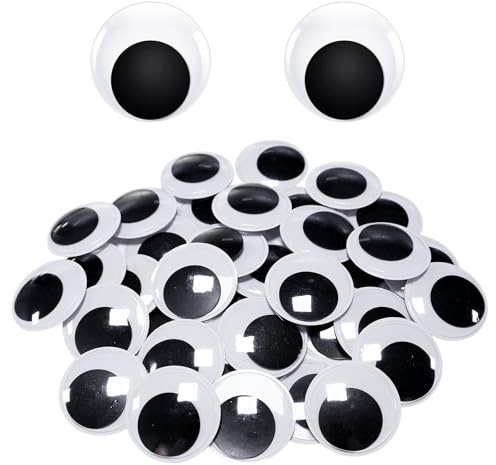 INNAL 30 Pièces Yeux Mobiles Autocollants Adhésifs 50mm pour Décorations
