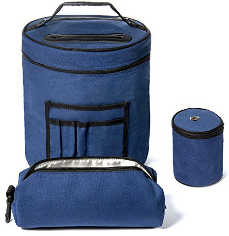 Knitting Bag - Yarn Tote - Crochet Storage & Knitting Accessories Organizer - Tangle Free 3-in-1 Crocheting Bags Lots of Space & Pockets. Portable Project Holder for Exceptional Organization