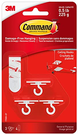 3M Polyethylene 3CT Command Ceiling Hooks, 1, Plain