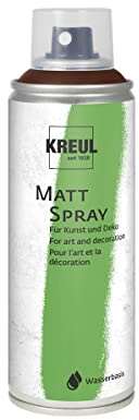 KREUL 76325 - Farbspray schokobraun, 200 ml, klassisch matte Sprühfarbe auf Wasserbasis hochpigmentiert und wasserfest styropofest für Innen und Außen