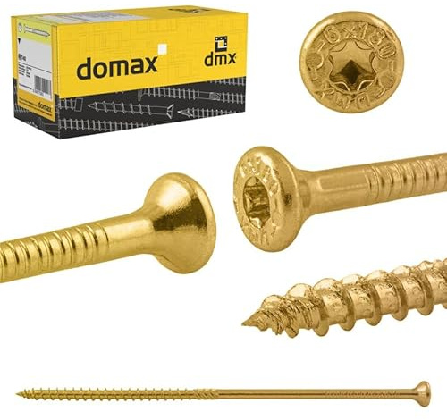 DMX – konstruktionsskruvar träskruvar spånskivskruvar snickarskruvar med försänkt huvud torxhuvud härdat kolstål – CS – 6 mm – TORX – galvaniserad zink – 6 x 70 (200 st./verp.)