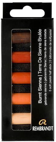 Rembrandt Professional Soft Pastel Set Burnt Sienna | 5 Half Pastels