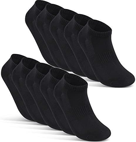 Sneaker Socken Damen 39-42 Schwarz Baumwolle Unisex 10 Paar Sneaker Socks Women Schwarze Sneakersocken Sportsocken 16510 WP (Schwarz)