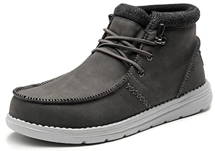 Bruno Marc Men's Casual Slip-on Shoes Warm Loafers for Men Winter Boots,Size 12,Grey,SBLS2233M