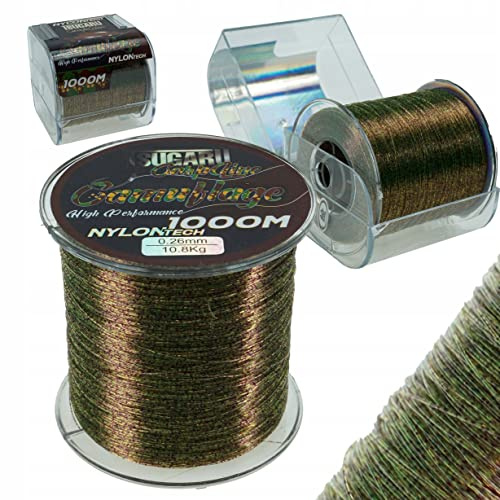 Karpfenschnur Monofile Angelschnur Tsugaru Camouflage 1000m 0,26 mm - 10,8 kg