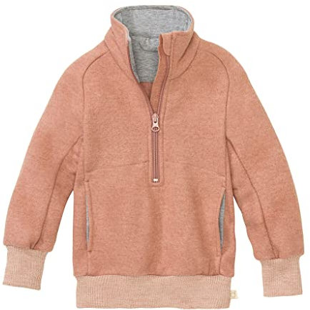 Disana Troyer, felpa leggera con chiusura lampo, 100% lana merino biologica GOTS, IVN Best | Unisex | Made in Germany, rosé, 74 cm-80 cm
