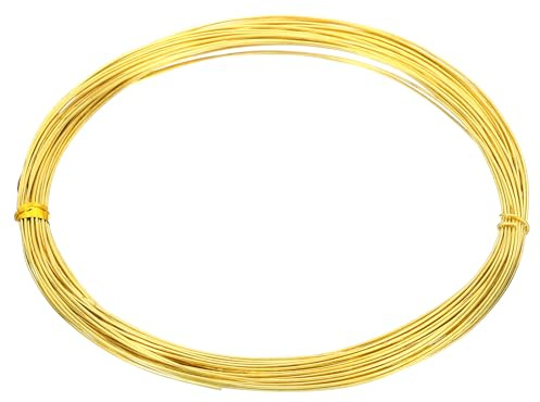 PATIKIL Half Hard Brass Wire, 1Pcs 23Gauge/0.6mm Diameter 10m/32.8ft Pure Craft Wire for Jewelry Making Beading Garden Plants
