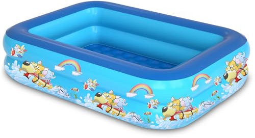 Sunshine smile Piscina gonfiabile per bambini, 120 x 85 cm, rotonda, rossa, 3 strati, per bambini di tutte le età