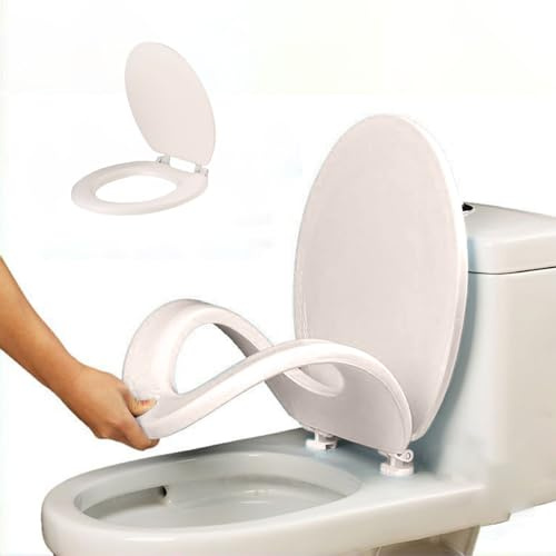 Soft Close Toilet Seat,Toilet Seat Durables Round Toilet Seat,Soft Comfort with Quick Release,Quick Attach Plastic Toilet Seat with Soft Close,Easy Install and Clean (White)
