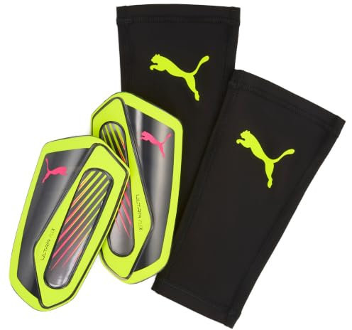 PUMA ULTRA Flex Sleeve, Espinilleras Unisex adulto, Yellow Alert-Puma Aged Silver, S