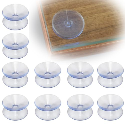 LJFEA 10 ventosas, Multifuncional, Caucho de Silicona, ventosas, Doble Cara, Antideslizante, Placa de Vidrio (tamaño: 20 mm)
