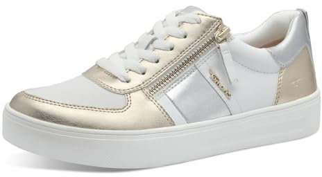 Tamaris Women's Comfort Damen Bequem Sneaker, Gold/Silver, 6.5 UK