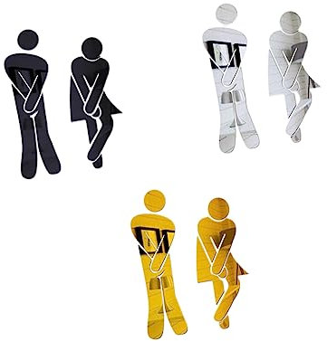 Artibetter 3pezzi Adesivo Acrilico Per Parete Bagno Segni Rimovibili Decorazioni Adatto Superfici Lisce Vetro Facile Applicare Riutilizzare Senza Residui