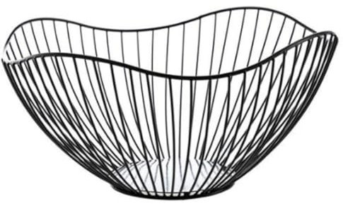 XVHOAB Bol à fruits noirs grand basket en métal de fruits en métal panier pour les collations de légumes Bol rangement