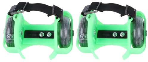 SUPVOX Chaussures à roulettes pour Garçon et Filles Réglables Vertes avec Lumière LED Rollers de Sport Extérieurs Patinage en Plein Air Patins à Rouleaux pour Garçon Fille Roller de