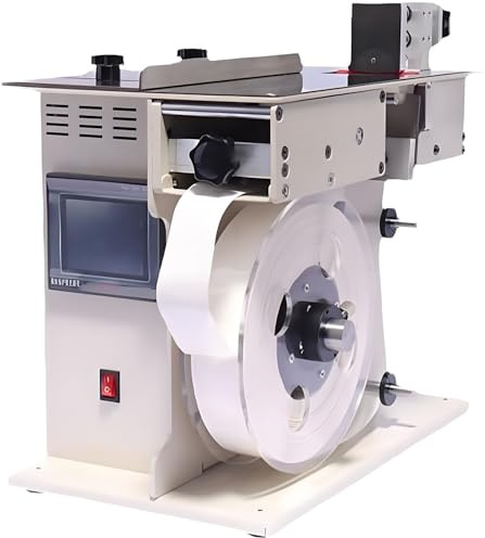YANDDEA Máquina automática de Sellado y etiquetado de 220V/110V, máquina de etiquetado de Etiquetas Redondas Transparentes, máquina de etiquetado de ángulo Recto, máquina de Sellado de Cajas