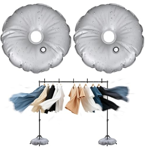 VEEKAY 2 stycken parasollstativ, fyllbart, 60 cm vattenviktspåse, vikter för parasollstativ balkong, parasollfot, för parasoll balkong strand terrass