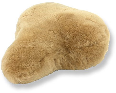 Reissner Lammfelle Housse de Selle de vélo Camel châtain Clair en Peau de Mouton (FSB A-0) 27x24cm