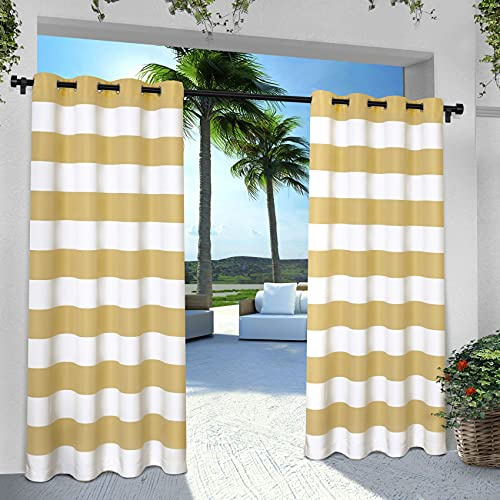 Exclusive Home Curtains Exclusif Maison Rideaux Eh8002–04 2–96 g Intérieur/extérieur Cabana à Rayures Grommet Top fenêtre Panneau de Rideau, Robe d'été, 54 x 243,8 cm, Lot de 2