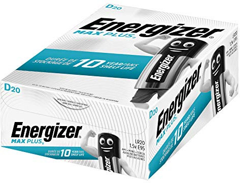 Energizer Max Plus (D) Batterie alcaline - Confezione da 20