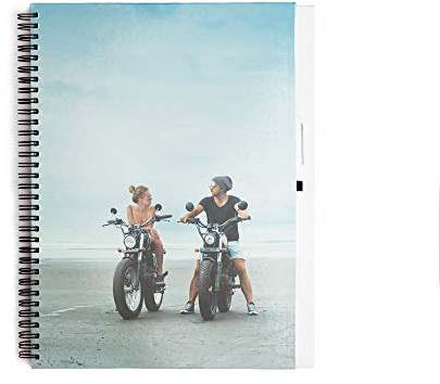 Regalo Original Cuaderno Grande de Tapa Dura Personalizado con Foto o Texto y con un bolígrafo Incluido 29,5 cm x 22 cm