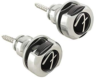 Fender Infinity Strap Locks Guitar/Bass Quick-Release Chrome 2-Pack | Secure 360° rotation, quick-release system, easy install, fits most straps, guitar and bass accessories, chrome finish