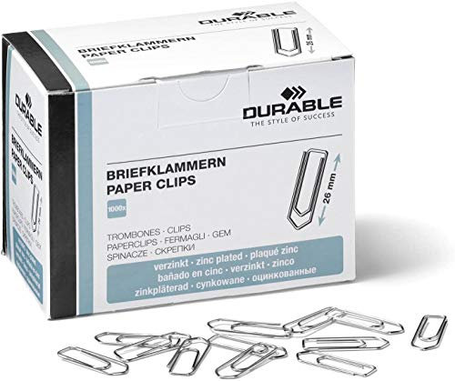 Durable Briefklammern (verzinkt) 5000 Stück (26mm | 5er Pack)