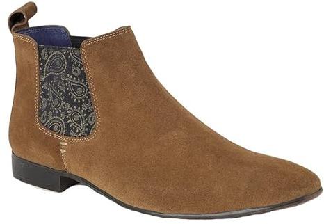Silver Street London Carnaby, Bottes Chelsea pour homme, Carnaby Cuir Suédine Marron Clair, 45.5 EU