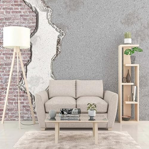 KOMEDO Carta da Parati Decorativa in Pietra arenaria Grigia Mattone Carta da Parati murale Stereo 3D Sfondo per Soggiorno Camera da Letto Carte da Parati Decorazioni per la casa -250x175cm