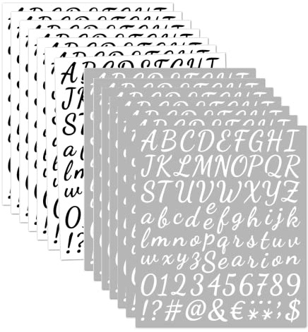 14 Sheets 1176 Pieces Self Adhesive Vinyl Letter Stickers for Scrapbooking Alphabet Number Stickers Small Vinyl Letters Numbers Kit for DIY Art Craft, Scrapbook, Greeting Cards, Envelope