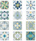 MultiValue Lot de 12 Aimants de Réfrigérateur, Léger Motif des Carreaux Fantaisie Carré Aimant Frigo Decoratif Verre 3D est Fortement Magnétique pour Bureau et MénageTravailler (A)