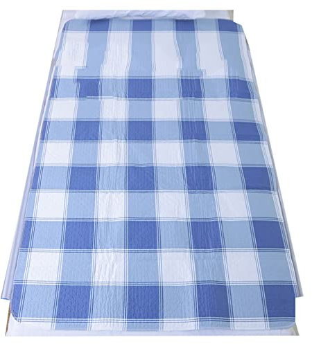 wasserdichte Bettunterlage, Wiederverwendbare Inkontinenzunterlage, waschbares Bettnässetuch, rutschfest, für ältere Senioren, Erwachsene oder Kinder mit Inkontinenz, 90 x 120 cm, blau (blau 90