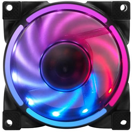 Ventilador con Caja ARGB de 80 Mm PWM 5 V, Ventiladores de Refrigeración PWM 25,5 DBA Bastante, Ventiladores con Caja de Computadora MFDB de 800-2500 RPM, para Caja de