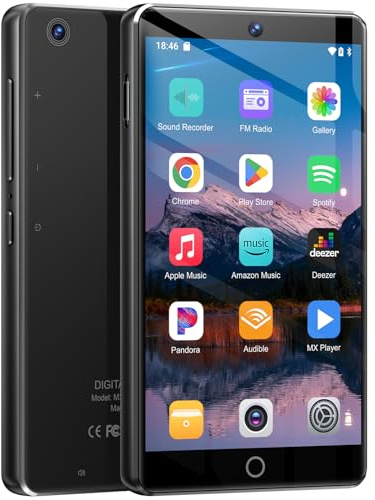 Fanvace 80 GB MP3-spelare med Bluetooth WiFi, 4 tums MP4-spelare med kamera och högtalare, Android 13 OS MP3-musikspelare med Spotify Kids, Audible, Amazon Music, Play Store
