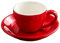 Set di tazze da caffè in ceramica colorata set tazze da caffè espresso in porcellana pomeriggio tazza per colazione latte tazza in ceramica carina (rosso)