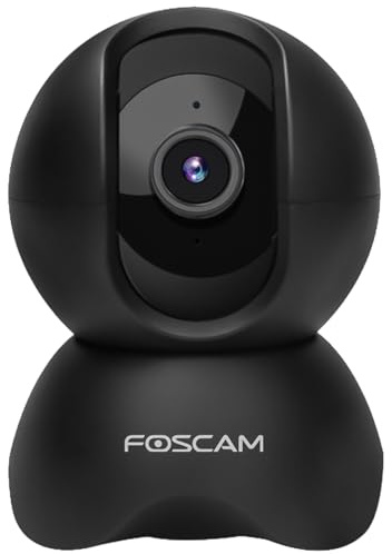 Foscam X5 5 MP Super HD WLAN svängbar och lutbar övervakningskamera med tvåvägsljudkommunikation, mörkerseende, rörelse och tondetektering, personigenkänning (svart)