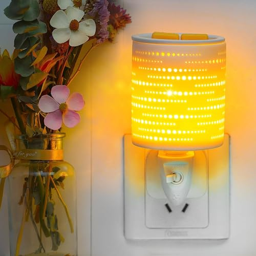 Plug in Wax Melt Burners Electric Wall Candle Oil Burners for Wax Melts Night Light Gifts for Women Girlfriend, Aroma Lamp for Sauna Home Office Bedroom Accessories and Living Room Decor-Star